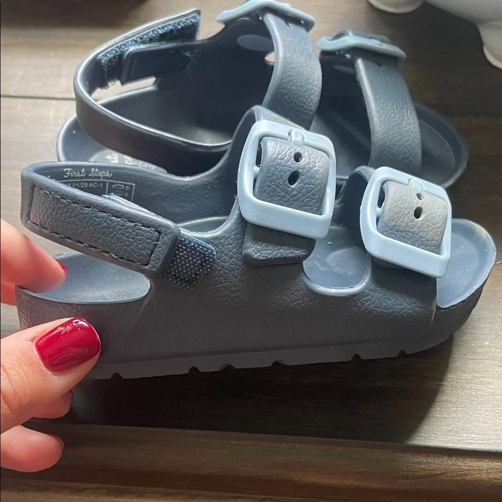 Kids Adjustable Double-Strap Sandals in Navy
